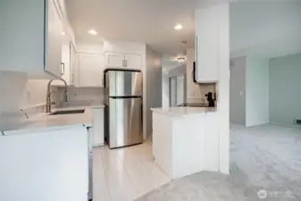 Newer flooring in kitchen