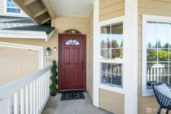 A covered entryway protects you from the elements and welcomes you inside.