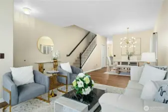 A seamless connection between the living and dining areas for easy entertaining.