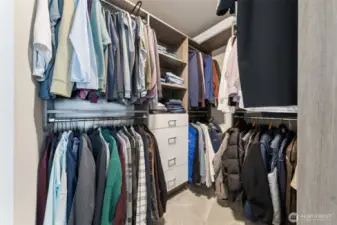 One of two primary closets