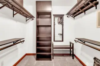 Walk-in closet for primary bedroom