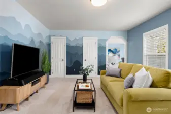 It is huge!  Two closets, big windows overlooking North I, and Peek-a-Boo Views to Commencement Bay!