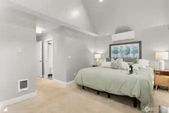 There is a walk-in closet as soon as you enter the room.