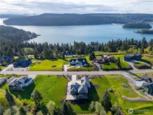 Photos are arial views of the neighborhood.