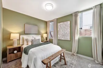 Second bedroom on the entry level with large closet.