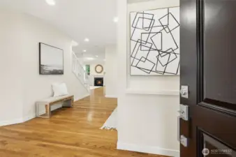 Warm hardwoods run throughout the main floor.