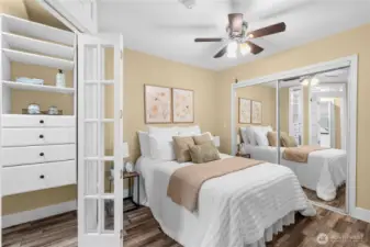 Bedroom with w/d in the closet & bathroom to the left