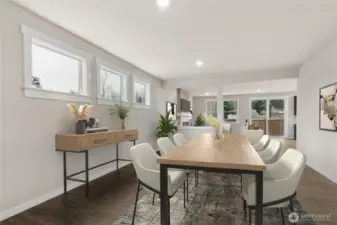 Virtually staged formal dining area.  Colors may vary.