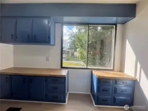 The laundry room cabinets.