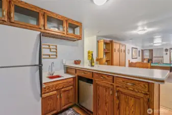 Wet Bar with Tapped Refrigerator and Mini Fridge - Both Stay