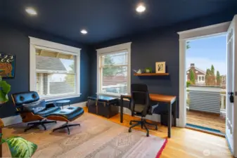 The 3rd bedroom on the 2nd floor has a balcony with views.