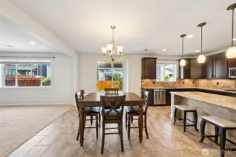Informal dining between kitchen and great room
