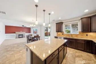 View of great room from kitchen