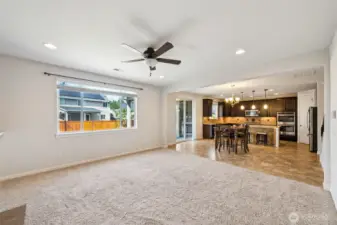 View of kitchen from great room