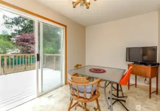 Dining area open to kitchen