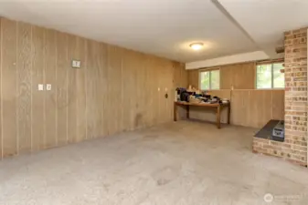 Lower Level den/Rec Room with Fireplace