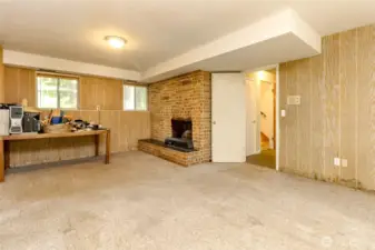 Lower Level den/Rec Room with Fireplace