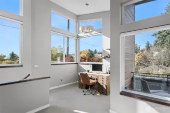 Upper level landing - makes for a delightful office space...