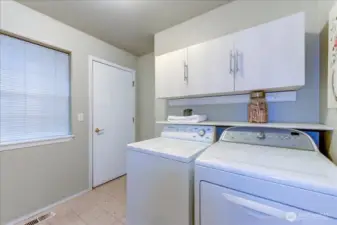 Laundry room leads to the attached garage.  All appliances stay.