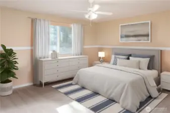 primary bedroom virtually staged