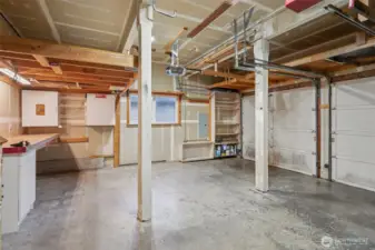 Plus a work bench and room for 2 cars