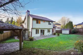 Backyard has gorgeous landscaping and a waterfall! Gazebo was installed recently and could be perfect for outdoor dining or a hot tub??