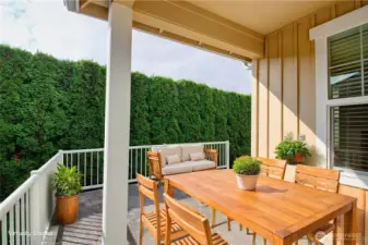 Private Patio virtually staged.