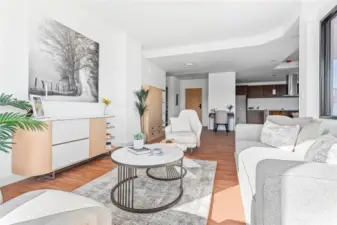 Showroom Living Room. Finishes & layout vary by unit.