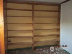 Shelving in pantry in garage