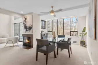 Dining room with dry bar