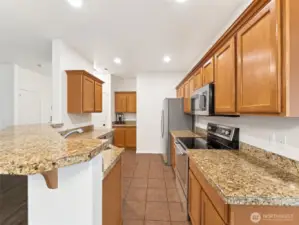 Kitchen also offers a pantry.