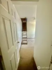 Bedroom #2 with attic ladder