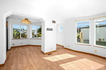 Breakfast nook connects from the living room and kitchen space.
