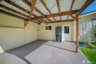 Covered patio area.