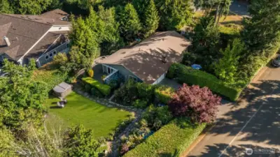 Aerial view of this magnificent, south plateau, corner lot.