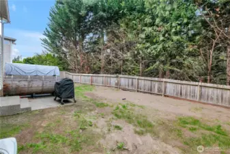 Fully Fenced Backyard with Sauna.