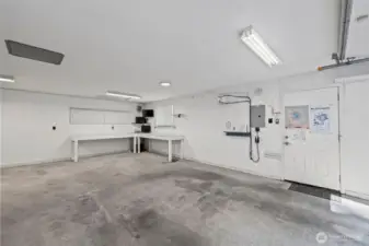 Generous 2-car garage plus workspace