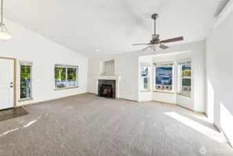 Another view of the great room with bay window