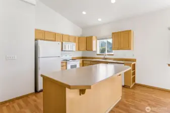 Spacious kitchen with tons of natural light.
