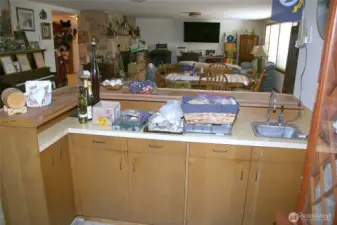 View from the wet bar in lower level.