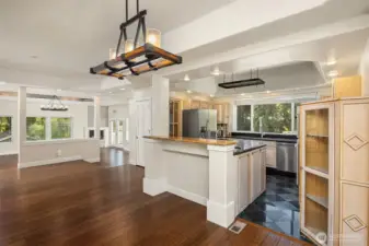 Cozy dining area with glassware storage