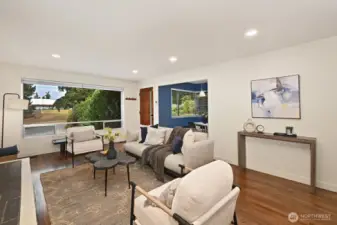 Open and spacious living park view.