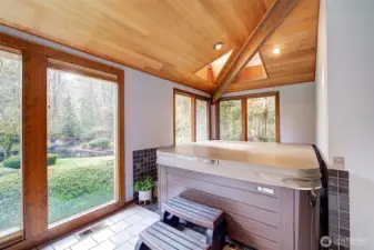 Sunroom with Hot tub