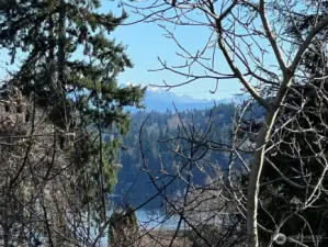 Partial lake and mountian view