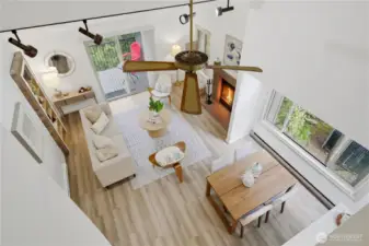 Soaring ceilings in living space