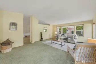 The doorway leads to the kitchen, family room and dining room.