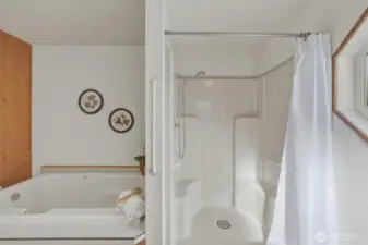 Easy walk-in shower.