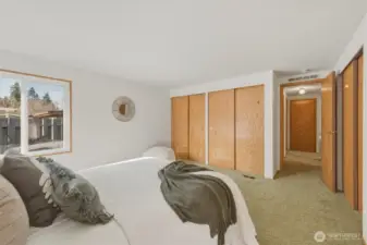 Another look at the primary bedroom with ample closets!