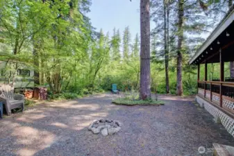 Large lot with fire pit