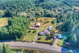 Aerial drone photo of the property